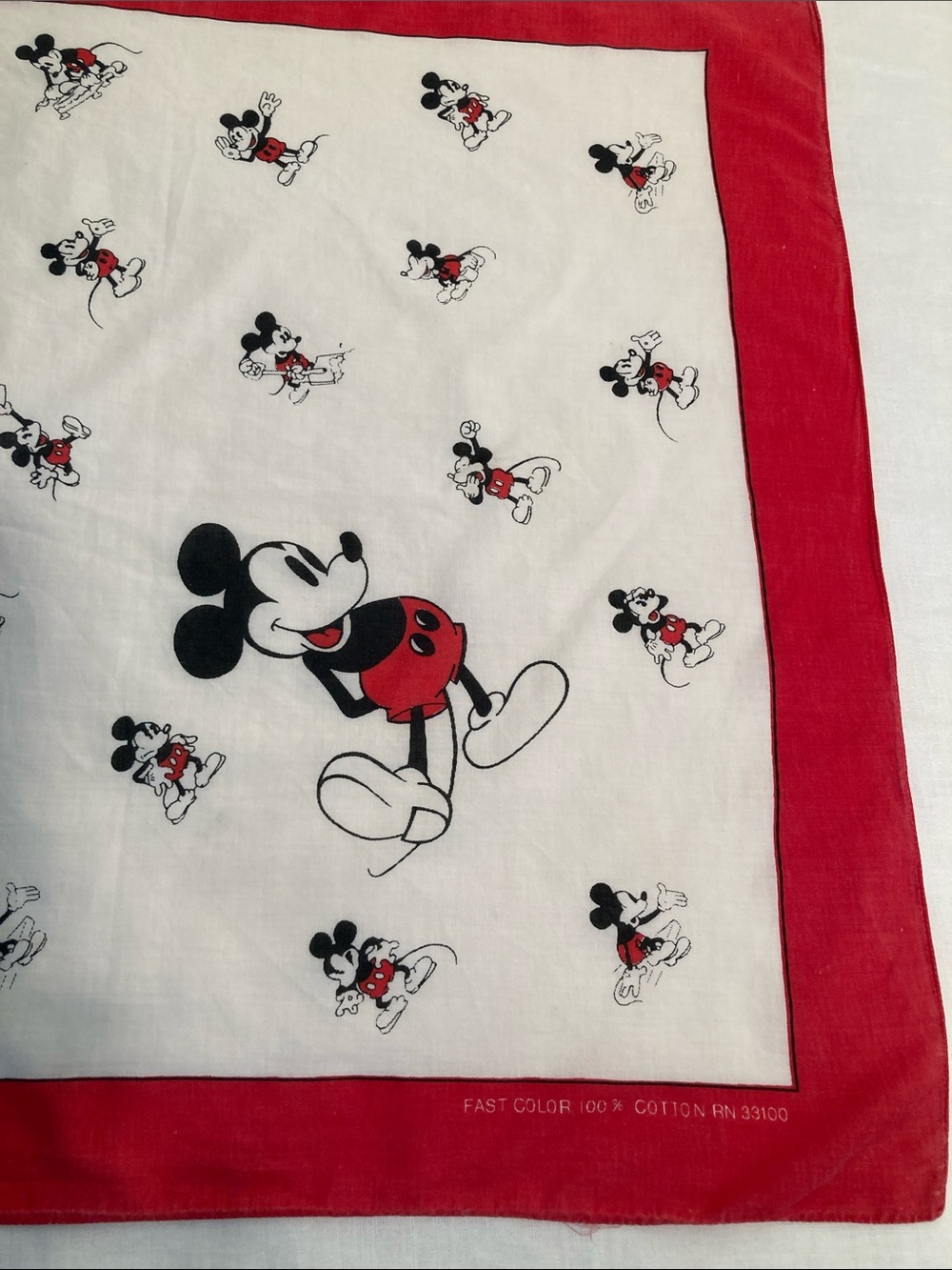 Vintage Walt Disney Productions Mickey Mouse bandana scarf all positions RN33100 - Picture 9 of 16